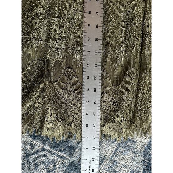 Olive Green Midi Skirt Cottage Garden Feminine Romantic Whimsy Lacey~Medium~NEW - Picture 8 of 8